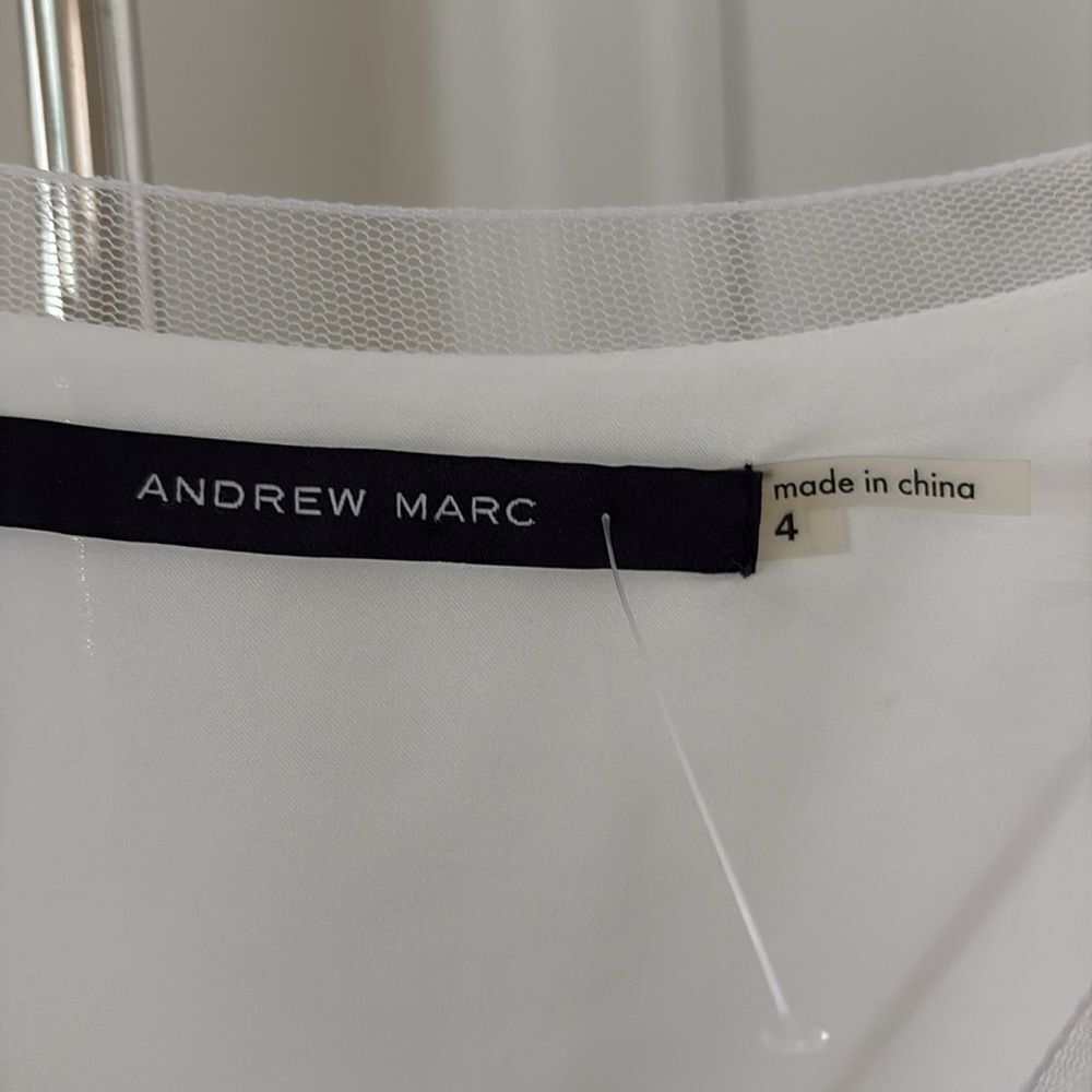 NWOT Andrew Marc Women’s White Midi Dress Size 4 - Picture 6 of 10